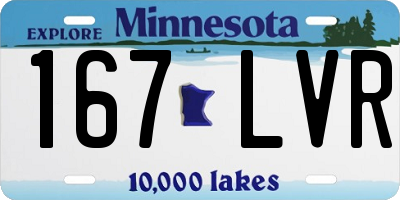 MN license plate 167LVR