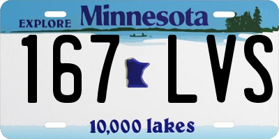 MN license plate 167LVS
