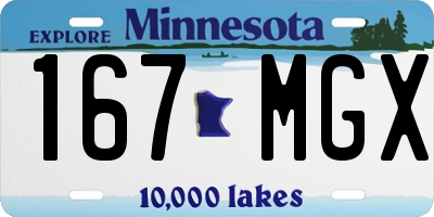 MN license plate 167MGX