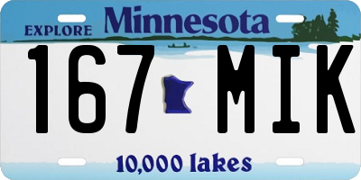 MN license plate 167MIK