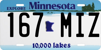 MN license plate 167MIZ