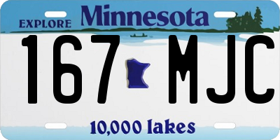 MN license plate 167MJC