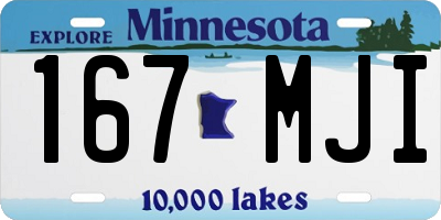 MN license plate 167MJI