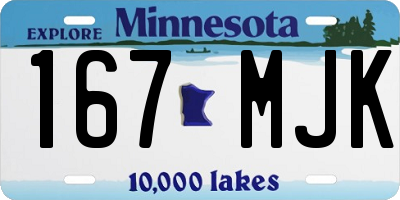 MN license plate 167MJK