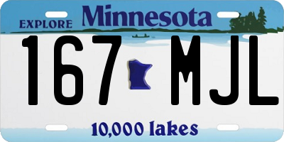 MN license plate 167MJL