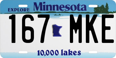 MN license plate 167MKE