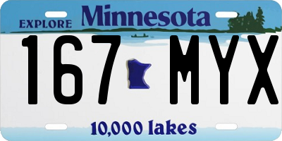 MN license plate 167MYX