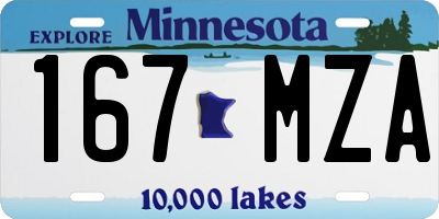 MN license plate 167MZA