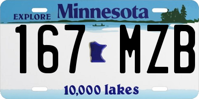MN license plate 167MZB
