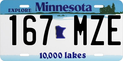 MN license plate 167MZE