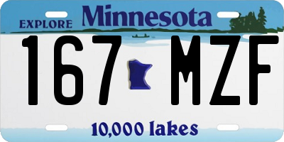 MN license plate 167MZF