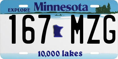 MN license plate 167MZG