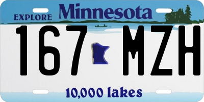MN license plate 167MZH