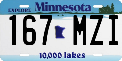 MN license plate 167MZI
