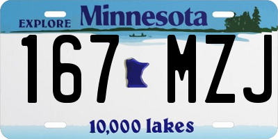 MN license plate 167MZJ