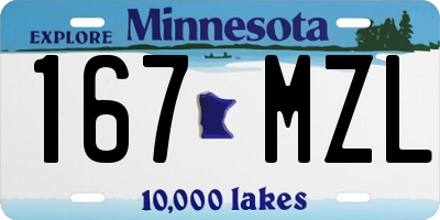 MN license plate 167MZL