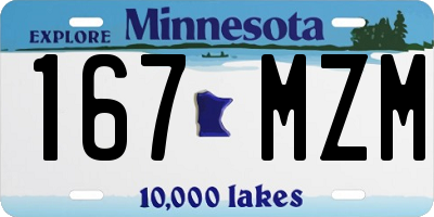 MN license plate 167MZM