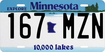 MN license plate 167MZN