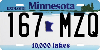 MN license plate 167MZQ