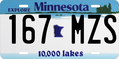 MN license plate 167MZS