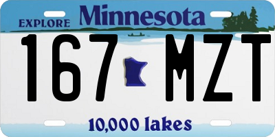 MN license plate 167MZT