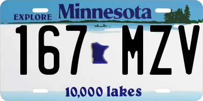 MN license plate 167MZV