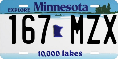 MN license plate 167MZX