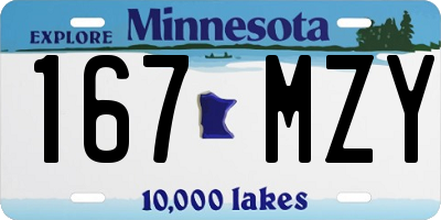 MN license plate 167MZY