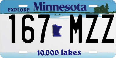 MN license plate 167MZZ