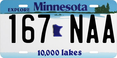 MN license plate 167NAA
