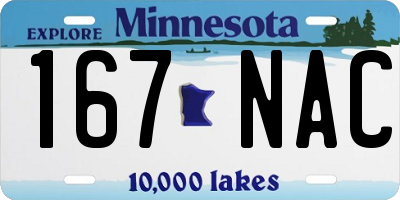 MN license plate 167NAC