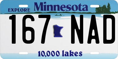 MN license plate 167NAD
