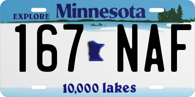 MN license plate 167NAF
