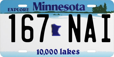 MN license plate 167NAI