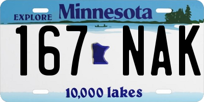 MN license plate 167NAK