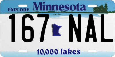 MN license plate 167NAL