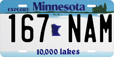 MN license plate 167NAM