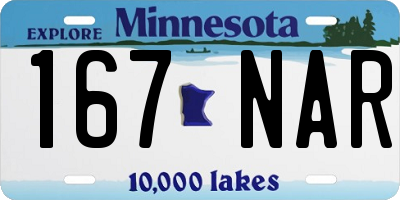 MN license plate 167NAR