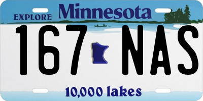 MN license plate 167NAS