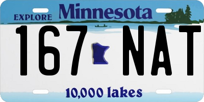 MN license plate 167NAT
