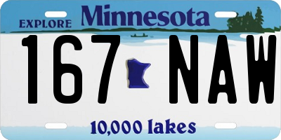 MN license plate 167NAW