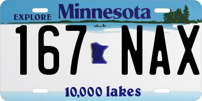 MN license plate 167NAX