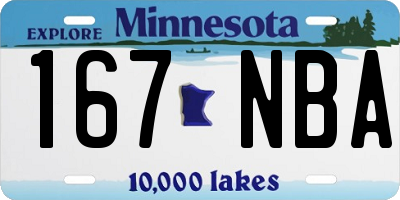 MN license plate 167NBA