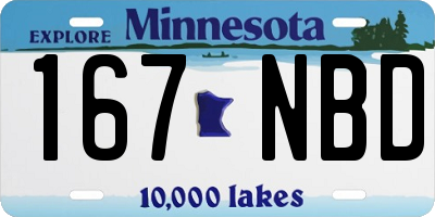 MN license plate 167NBD