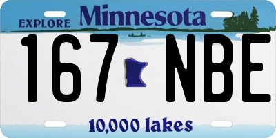 MN license plate 167NBE