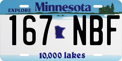 MN license plate 167NBF