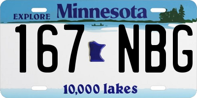 MN license plate 167NBG