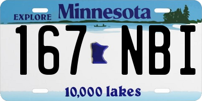 MN license plate 167NBI