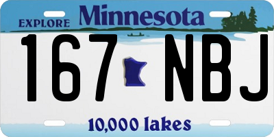 MN license plate 167NBJ