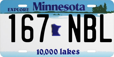 MN license plate 167NBL